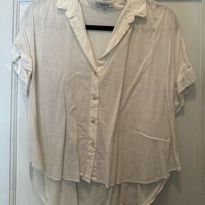 Madewell Women's White Button-Up Top